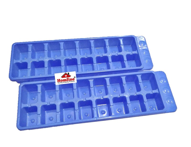 Homfine Set of 2 Pcs Freezer Safe BPA Free Plastic 16 Ice Cube Tray Set (Colour May Vary) - Image 5
