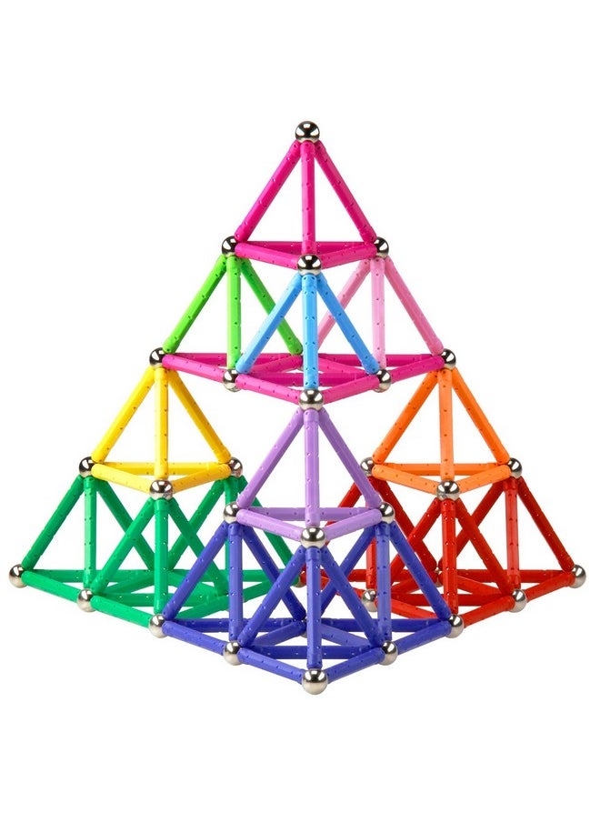 Elongdi ELONGDI Magnetic Building Blocks, [ 132 Pieces ] Lengthen Building Sticks Set, Magnet Stem Toys Set Non-Toxic Building 3D Puzzle Boys Toys for Kids and Adult  - Image 1