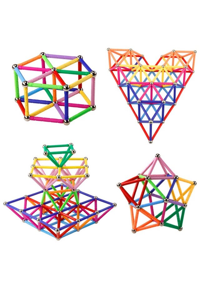 Elongdi ELONGDI Magnetic Building Blocks, [ 132 Pieces ] Lengthen Building Sticks Set, Magnet Stem Toys Set Non-Toxic Building 3D Puzzle Boys Toys for Kids and Adult  - Image 3