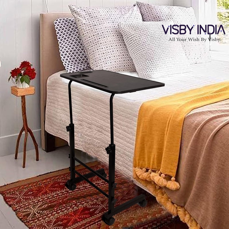 VISBY INDIA طاولة مكتب فيسبي الهندية للمنزل مكتب كتابة طاولة قابلة للطي للمدرسة طاولة دراسة قابلة للطي العمل من المنزل طاولة متعددة الاستخدامات سوداء قابلة للتعديل - Image 4