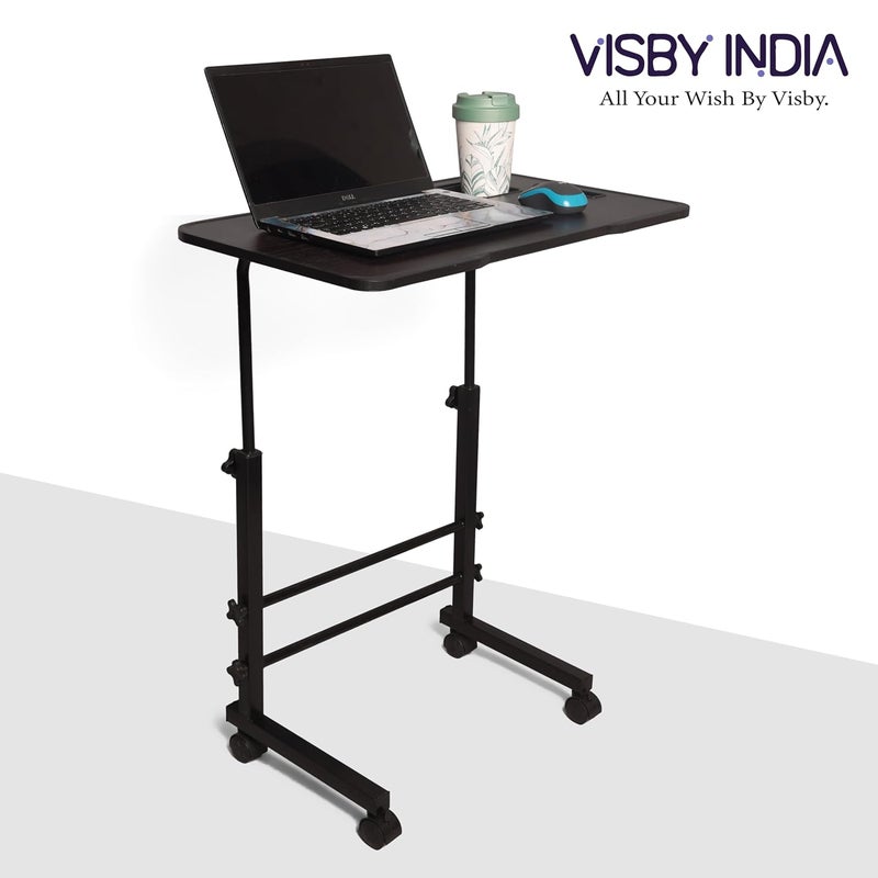 VISBY INDIA طاولة مكتب فيسبي الهندية للمنزل مكتب كتابة طاولة قابلة للطي للمدرسة طاولة دراسة قابلة للطي العمل من المنزل طاولة متعددة الاستخدامات سوداء قابلة للتعديل - Image 3