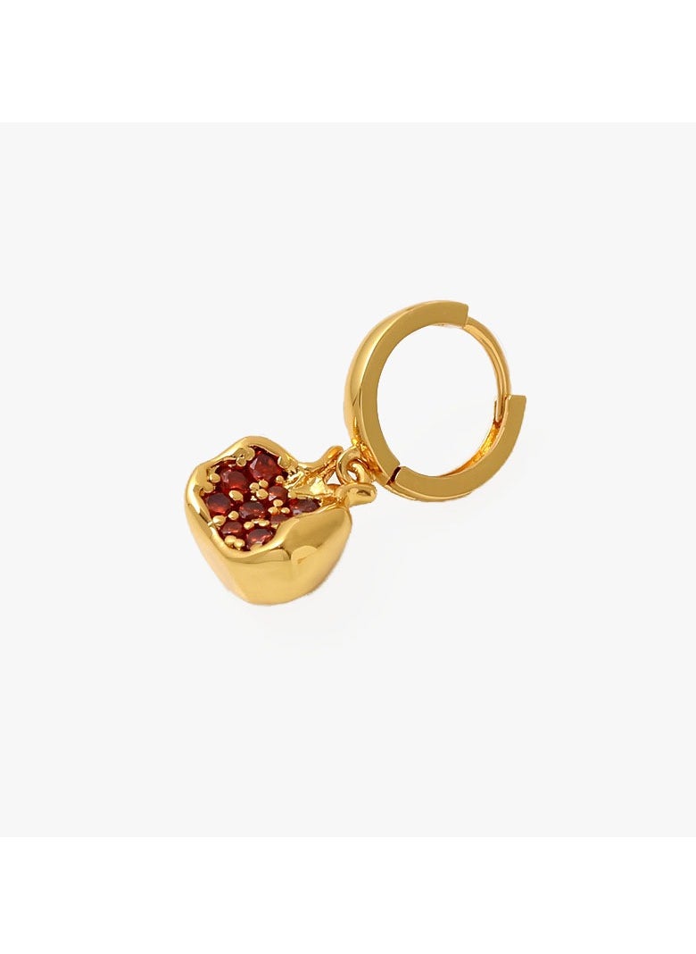 General Pomegranate Necklace Earrings Set: Niche Design Sense, 18k Gold Plated Zircon Retro Quality Light Luxury Pendant with Clavicle Chain.  - Image 4