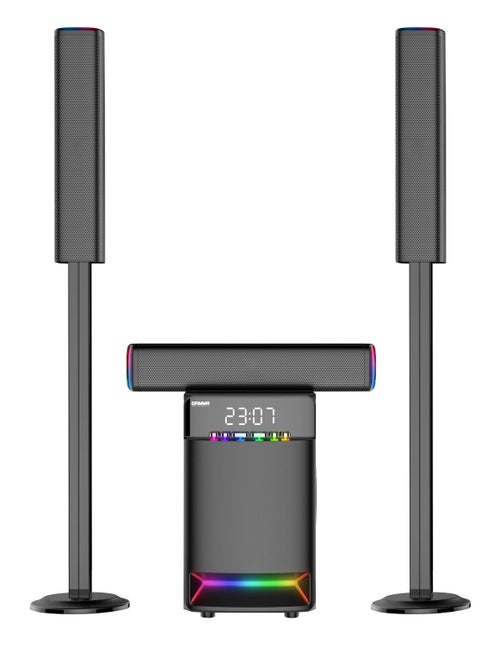 مضخم صوت للكمبيوتر مع اتصال بلوتوث ومسرح منزلي - كابل AUX - منفذ لكرت الذاكرة - منفذ USB وجهاز تحكم عن بعد موديل GT-9930