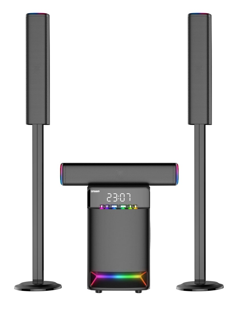 مضخم صوت للكمبيوتر مع اتصال بلوتوث ومسرح منزلي - كابل AUX - منفذ لكرت الذاكرة - منفذ USB وجهاز تحكم عن بعد موديل GT-9930