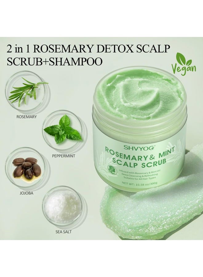 SHVYOG Scalp Scrub, Rosemary Scalp Exfoliator for Build Up, Hair Exfoliate Scrub for Scalp, Hair Treatment Nourishing Detox Hair Care with Scalp Massager - Image 2