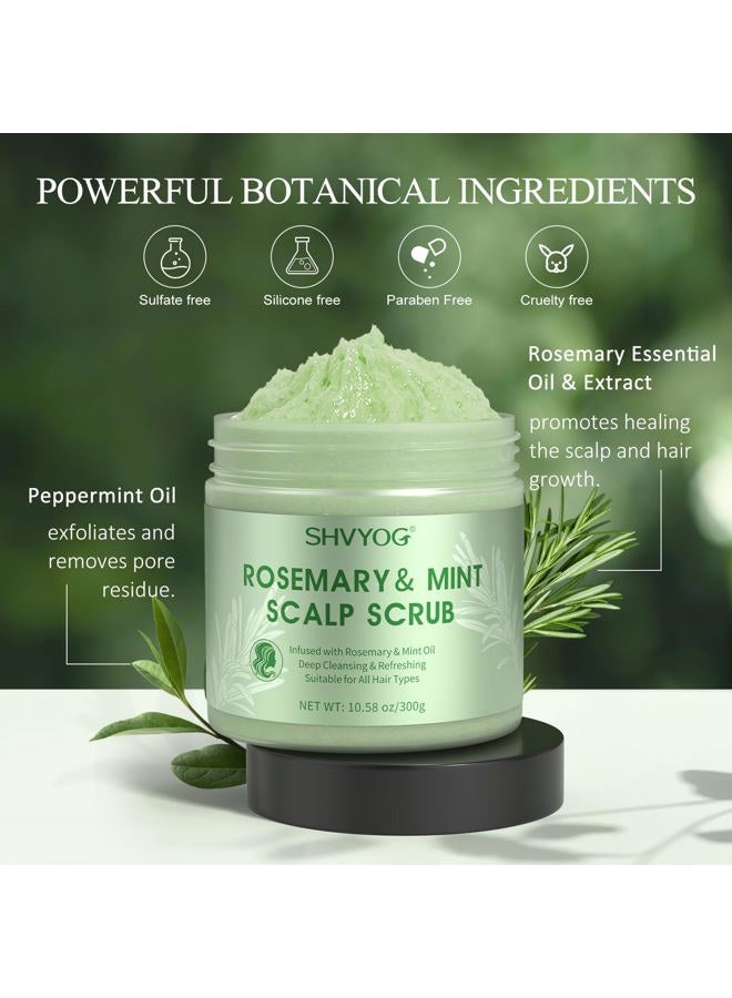 SHVYOG Scalp Scrub, Rosemary Scalp Exfoliator for Build Up, Hair Exfoliate Scrub for Scalp, Hair Treatment Nourishing Detox Hair Care with Scalp Massager - Image 3
