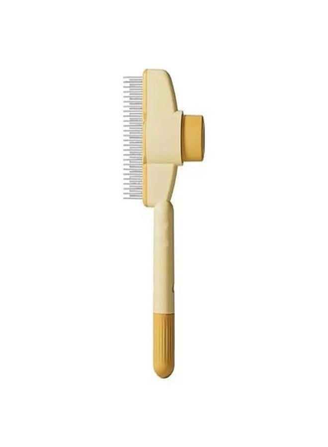 FLORISCA Pet Hair Comb with Release Button - Stainless Steel Slicker Brush for Dogs & Cats | Detangling, Deshedding & Grooming Brush for Long & Short Hair | Gentle Undercoat Rake for Shedding & Flea Removal (pack of 1) - Image 1