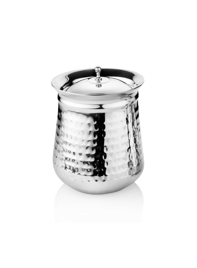 Embassy Stainless Steel Hammered Pongal Handi/Cooking Pot with Lid | 3.5 Litre | Size 6 | Induction Friendly | Hammertone Finish | Ideal for Cooking Biryani, Curries, Stews, and More. - Image 1