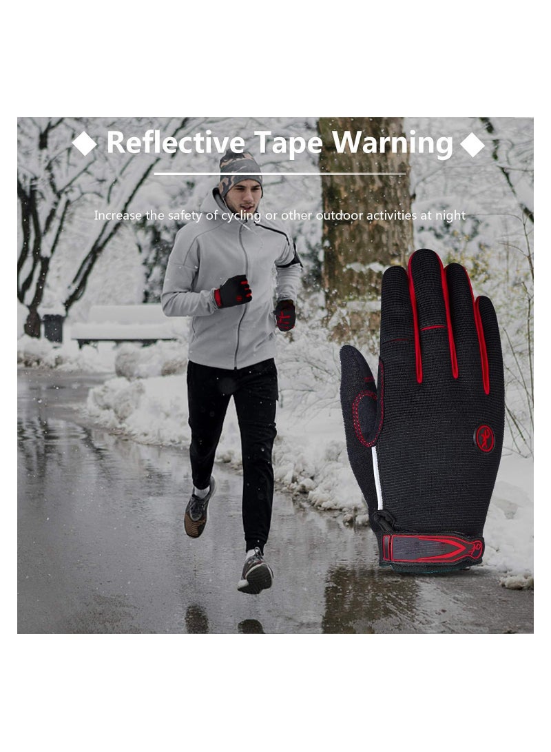 SOLARAE قفازات دراجة، قفازات دراجة جبلية بأصابع كاملة، قفازات MTB مزودة بوسادة سميكة 5MM من SBR+هلام سائل مضاد للانزلاق وامتصاص الصدمات تعمل باللمس، قفازات دراجة للرجال والنساء، قفازات دراجة جبلية بأصابع كاملة - Image 5