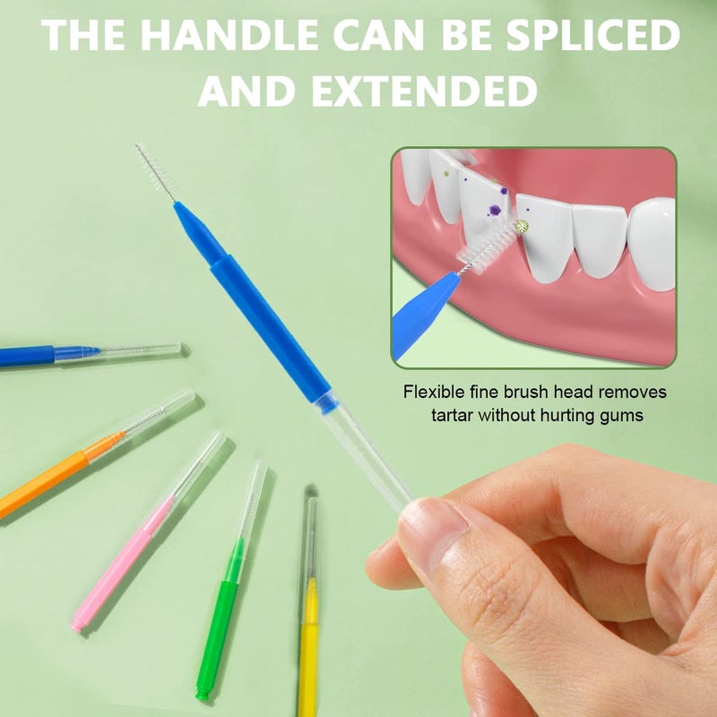 HANNEA® 30pcs/Set Interdental Brushes, Interdental Brush Angle, Angled Dental Brush for Teeth Oral Dental Care Brush Cleaning Tool with Tip Covers Multicolour - Image 2