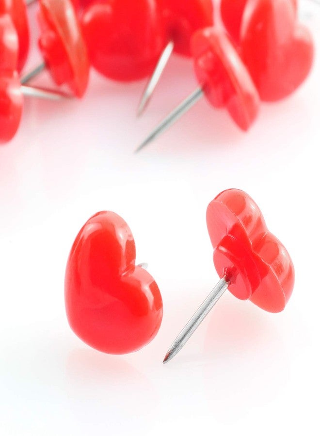 Lind Kitchen 100pcs Heart Shape Push Pins for Home School Office Notice Board Cork Board,Cute Thumbtacks Tacks Decorative Pushpins Accessories Supplies Red - Image 2