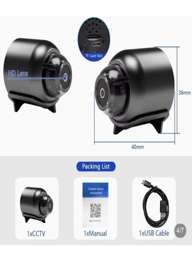AROAQ - NEW X5 Mini Camera HD1080P Compact Wireless WIFI Camera with Cyclic Recording Function Suitable for Outdoor Camping and Home Use - Image 1