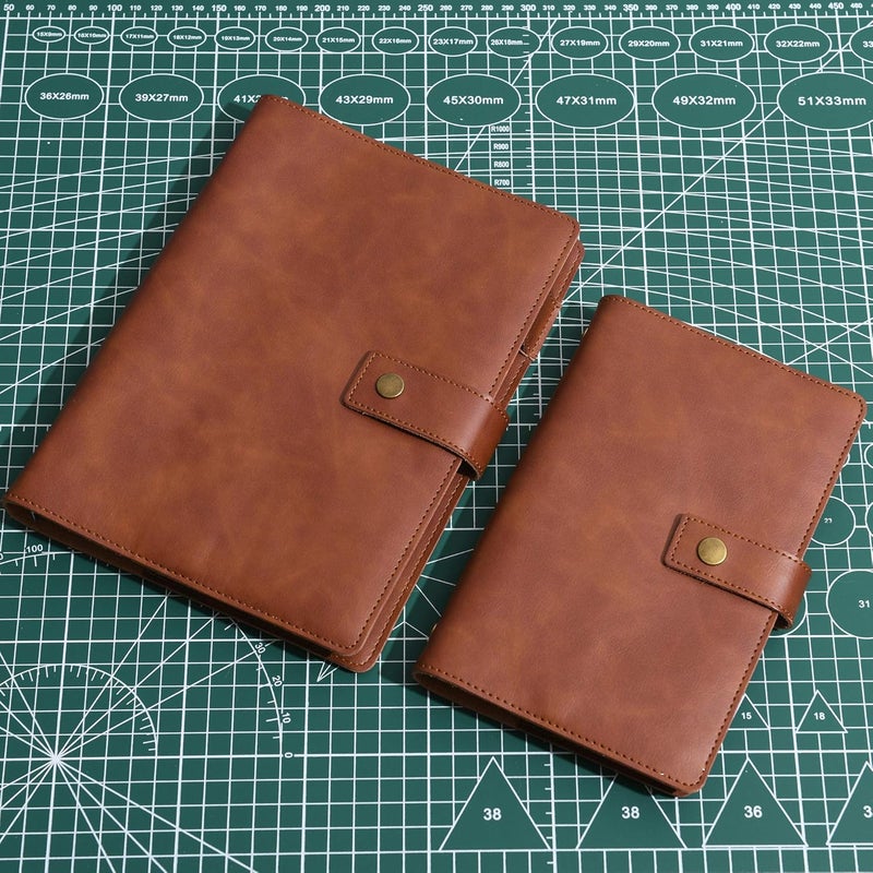 WONDERPOOL Leather Journal Refillable Notebook Spiral Diary Binder Portfolio - A5 Dot Grid Paper & Inner Pockets for Travel Work and Personal Organizer (Coffee, A5) - Image 5