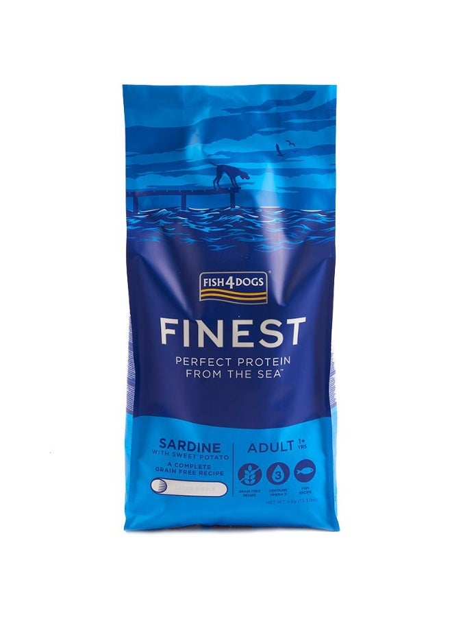 (فيش٤دوجس) فيش فور دوغز فاينست – ساردين كيبّل كبير، طعام جاف للكلاب البالغة - Image 1