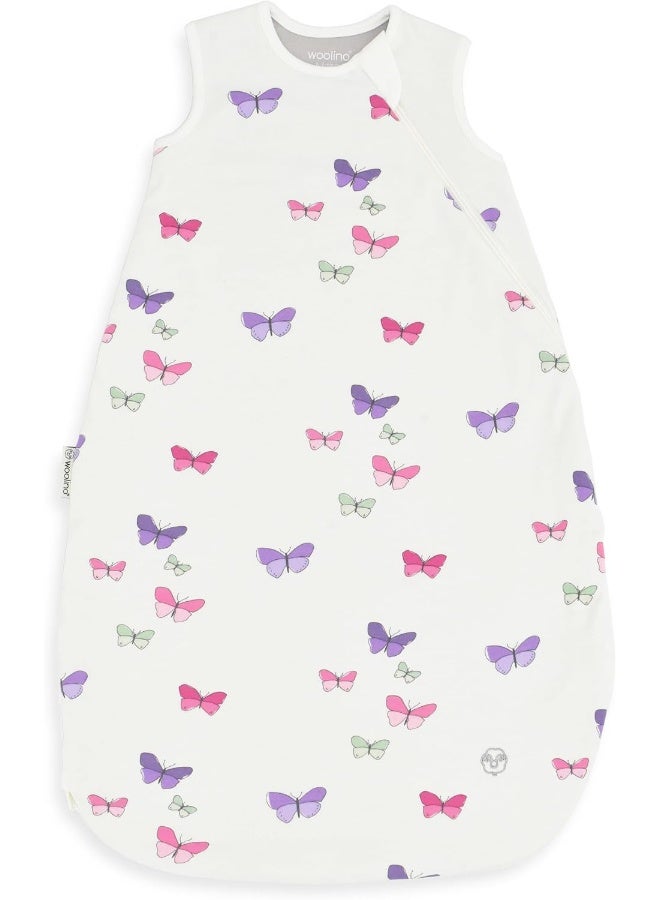 Woolino Baby Sleeping Bag, 4 Season Basic Merino Wool Wearable Blanket, 18-36 Months, Butterfly - Image 1