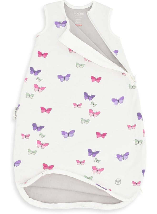 Woolino Baby Sleeping Bag, 4 Season Basic Merino Wool Wearable Blanket, 18-36 Months, Butterfly - Image 4