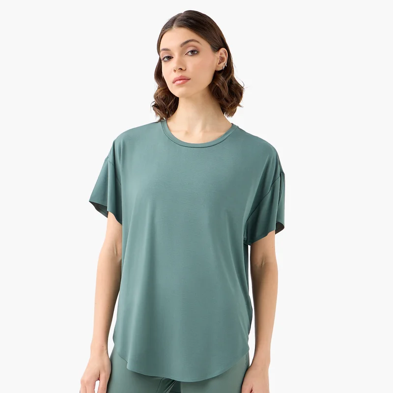 ADOT by Splash Drop Shoulder T-shirt with Round Neck