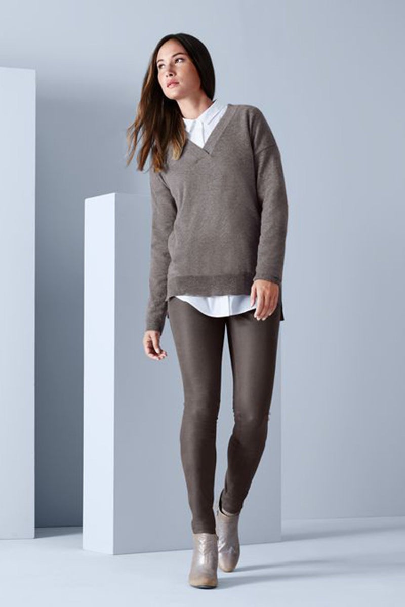 Tchibo Women Plain Pull On Tights, Dark Brown - Image 1