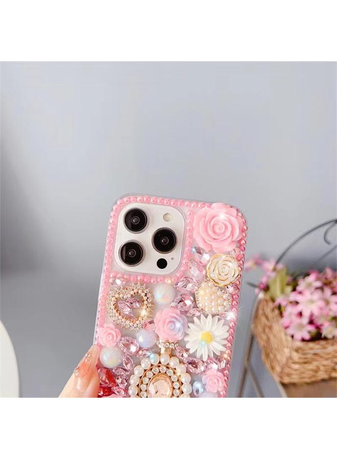 S-TOP Case For iPhone 13 Pro Diamond Inlaid Rose PC Phone Case - Image 4