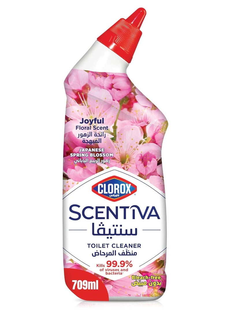 Clorox Scentiva Japanese Spring Blossom Bleach Free Toilet Bowl Cleaner, 709 ml - Image 1