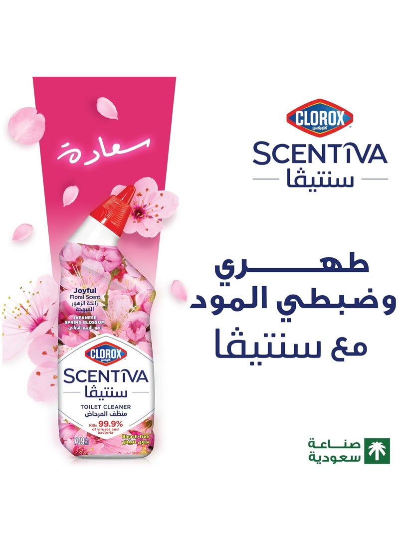 Clorox Scentiva Japanese Spring Blossom Bleach Free Toilet Bowl Cleaner, 709 ml - Image 2