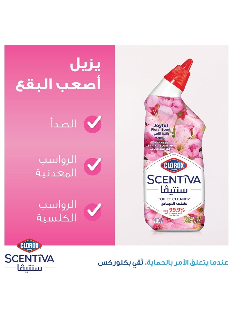 Clorox Scentiva Japanese Spring Blossom Bleach Free Toilet Bowl Cleaner, 709 ml - Image 4