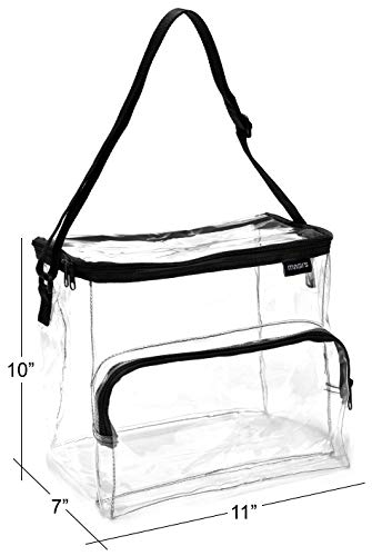 Masirs Clear Lunch Bag, Durable PVC Plastic See Through Lunch Bag with Adjustable Shoulder Strap Handle for Prison Correctional Officers, Work, School, Stadium Approved, Freezer Proof, (Large) - Image 2