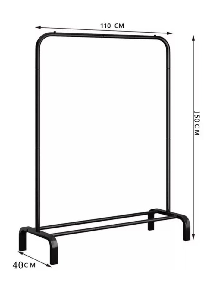 Clothes Organizer And Holder Metal Stand Black 110X40X150cm  - Image 4