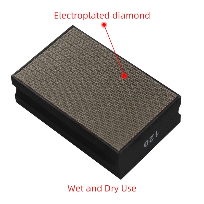 BSRTTOOL Diamond Hand Polishing Pads 120 Grit Sanding Blocks Foam Backing for Tile Stone Marble Concrete Ceramics Granite Glass Wet Dry 1PCS(Grit-120) - Image 5