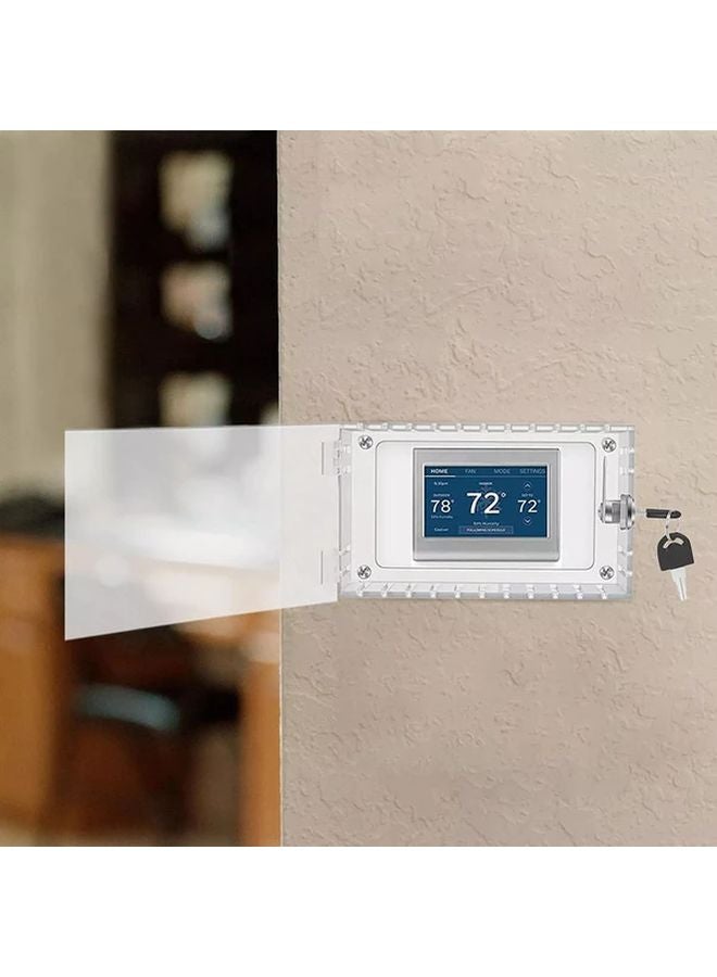 Thermostat Lock Box Clear Acrylic Wall Mounted No Battery Needed Keyed Cylinder Lock - Image 3