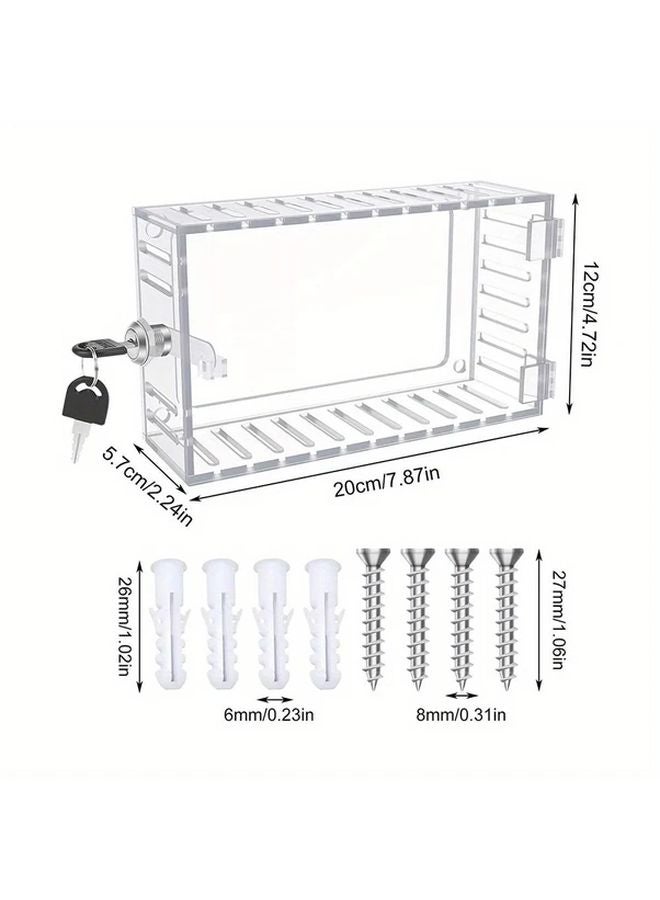 Thermostat Lock Box Clear Acrylic Wall Mounted No Battery Needed Keyed Cylinder Lock - Image 4