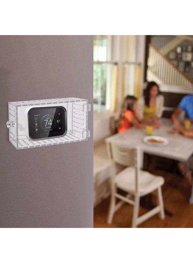 Thermostat Lock Box Clear Acrylic Wall Mounted No Battery Needed Keyed Cylinder Lock - Image 5