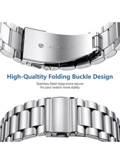 Lerobo Compatible for Apple Watch Band 40mm 41mm 38mm 44mm 42mm 45mm 49mm,Stainless Steel Metal Band for Apple with 2 Pack Protective Case for iWatch Series 9/8/7/6/5/4/3/2/1/SE/Ultra Men Women Sliver  - Image 4