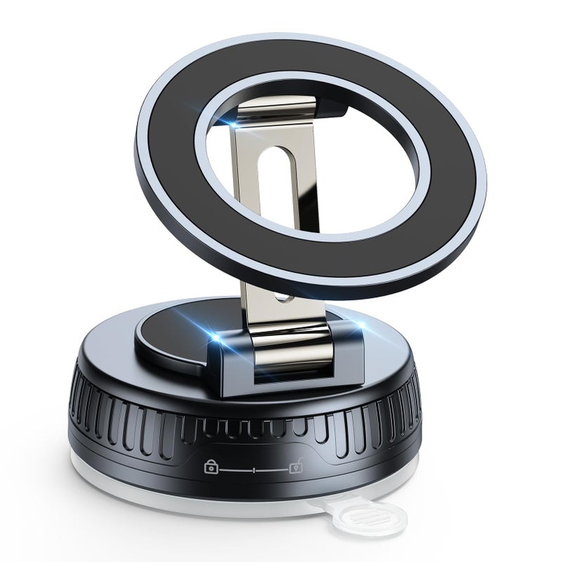 Ktryman Vacuum & Magnetic Car Phone Holder for MagSafe ã€Upgraded 120+ LBSã€‘ 360Â° Adjustable Cell Phone Holders for Your Car, Car Phone Mount Accessories for iPhone 17 Pro Max 16 15 14 13 12 Air Plus - Image 1