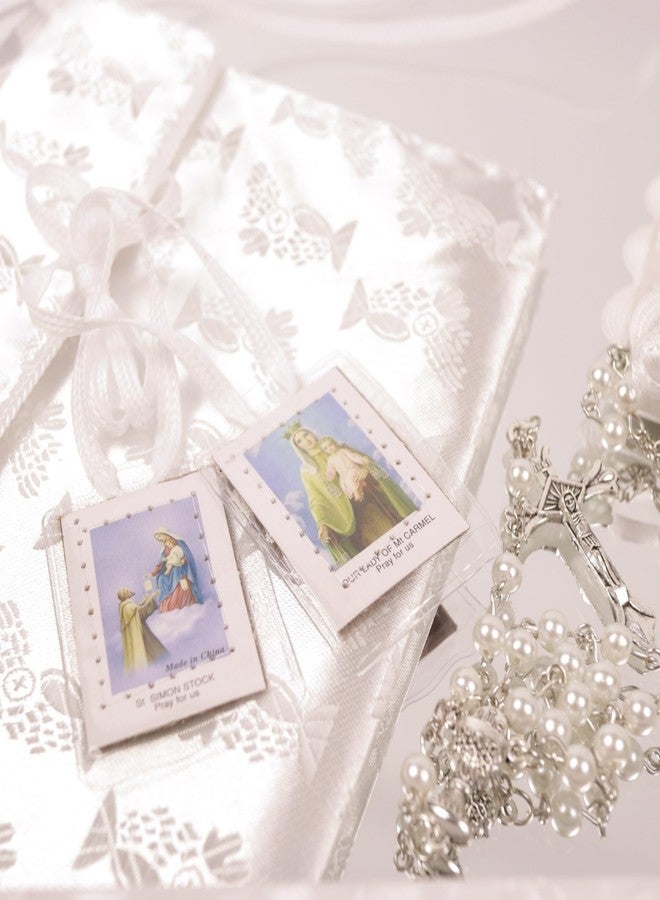 Needzo Deluxe First Communion Satin Purse Gift Set, The Lord's Supper Collection, Faux Pearl Rosary and Keepsakes, 6 Items - Image 4