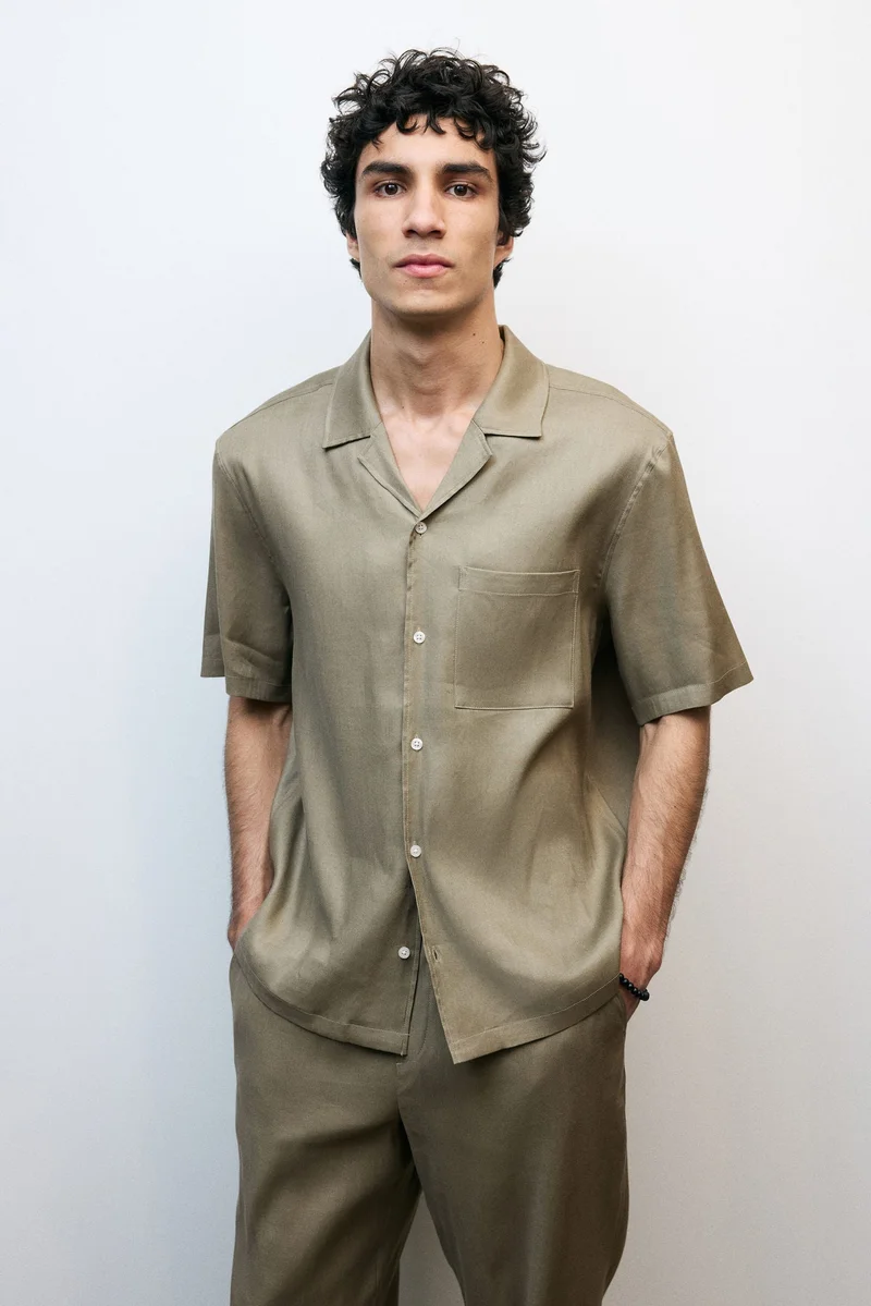 Relaxed Fit Linen-blend resort shirt