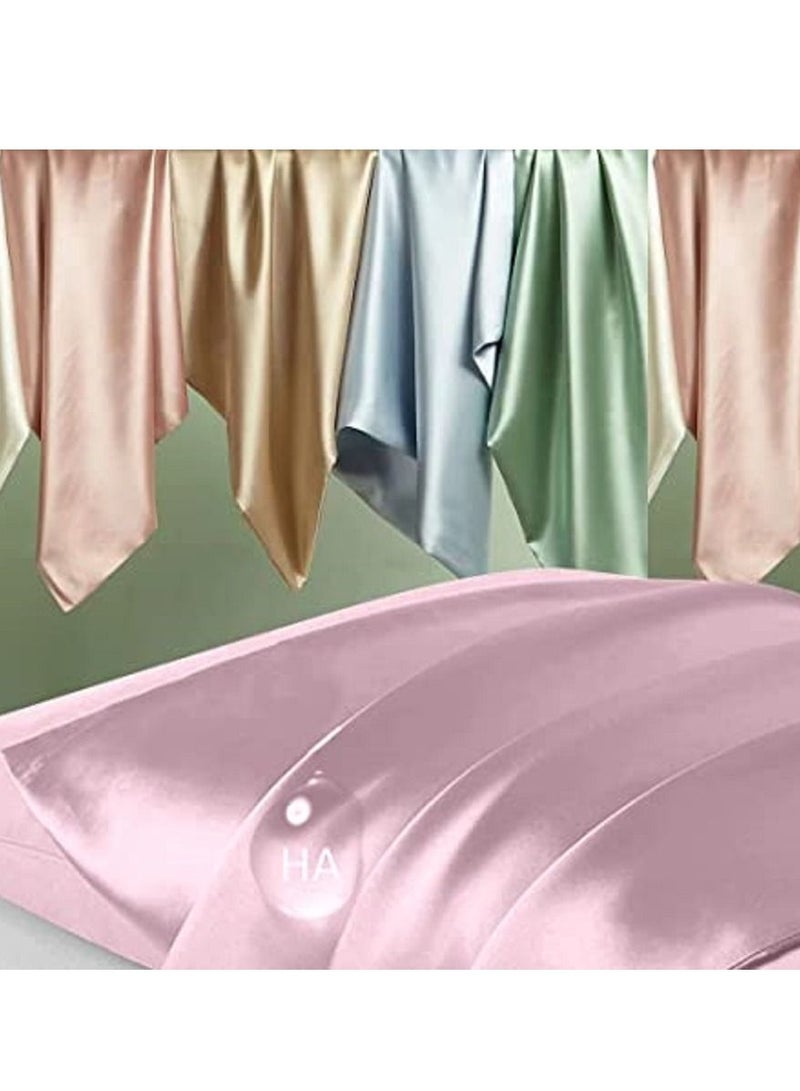 SMILEE 100% Pure Mulberry Queen Pillowcase 2-Piece （Pink） - Image 2