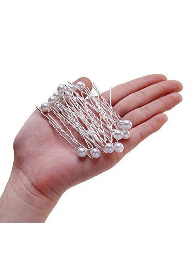 Foreign Holics For Women'S Beautiful Pearl Bridal Hair Juda Pins (White) - Pack Of 12 Pieces - Image 1