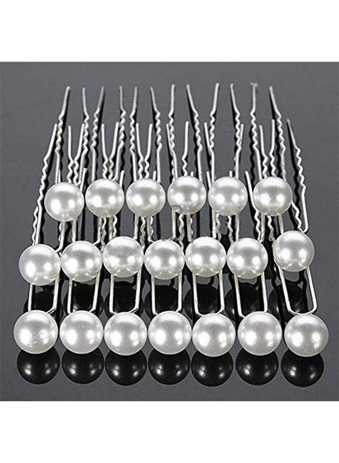 Foreign Holics For Women'S Beautiful Pearl Bridal Hair Juda Pins (White) - Pack Of 12 Pieces - Image 4