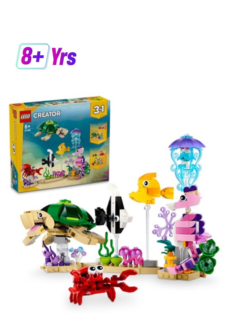 LEGO - 31158 Creator 3In1 Sea Animals Toys To Octopus And Squid Models To Fish Figures, Building Set For Kids, Birthday Gift Idea For Boys And Girls Aged 8 Years Old And Over (421 Pieces) - Image 1