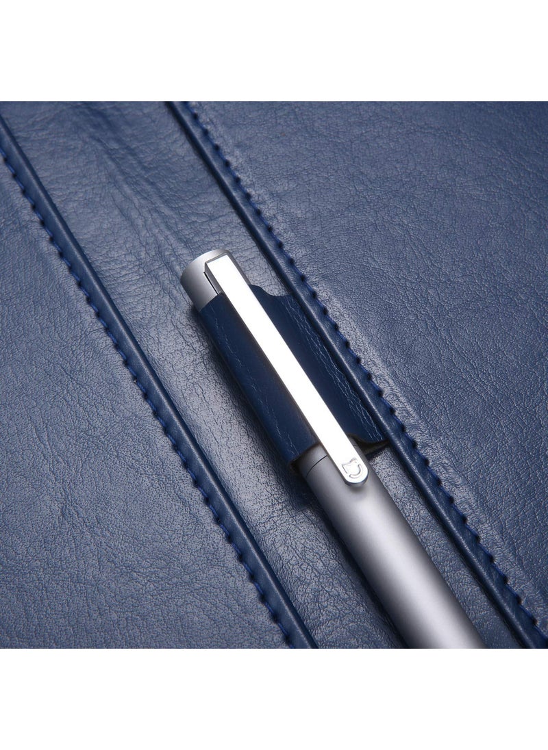 Mymazn Padfolio Clipboard Folder Portfolio, Mymazn Faux Leather Folder Storage Clipboard with Cover for 8.5 x 11 Legal Pad A4 Refillable Folio Conference Writing Notepad (Blue)  - Image 3
