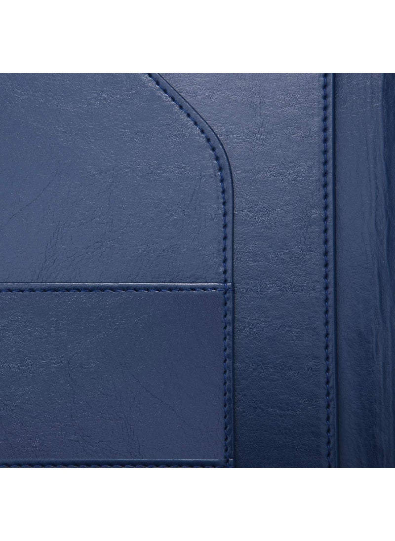 Mymazn Padfolio Clipboard Folder Portfolio, Mymazn Faux Leather Folder Storage Clipboard with Cover for 8.5 x 11 Legal Pad A4 Refillable Folio Conference Writing Notepad (Blue)  - Image 4
