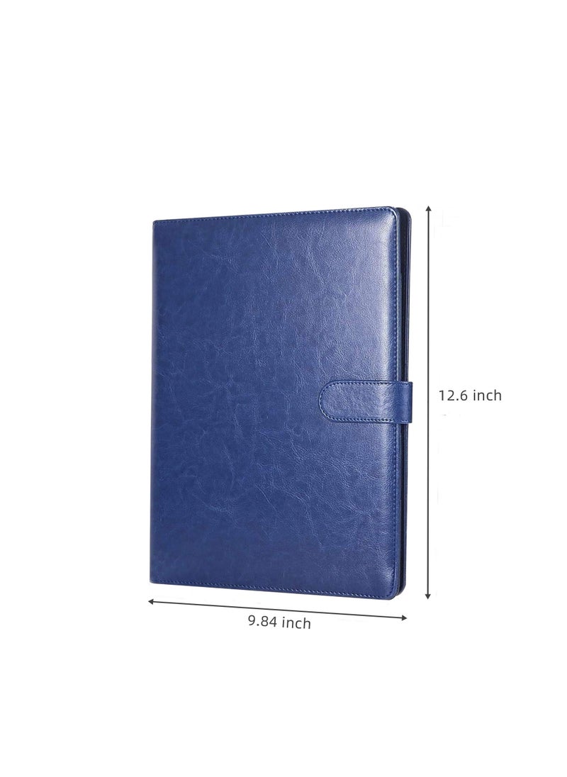 Mymazn Padfolio Clipboard Folder Portfolio, Mymazn Faux Leather Folder Storage Clipboard with Cover for 8.5 x 11 Legal Pad A4 Refillable Folio Conference Writing Notepad (Blue)  - Image 2