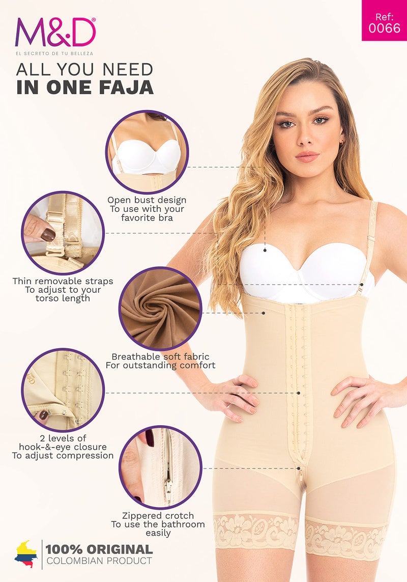 MD M&D 0066 Fajas Colombianas Reductoras Backless Body Shaper Girdles for Women Beige XS - Image 4