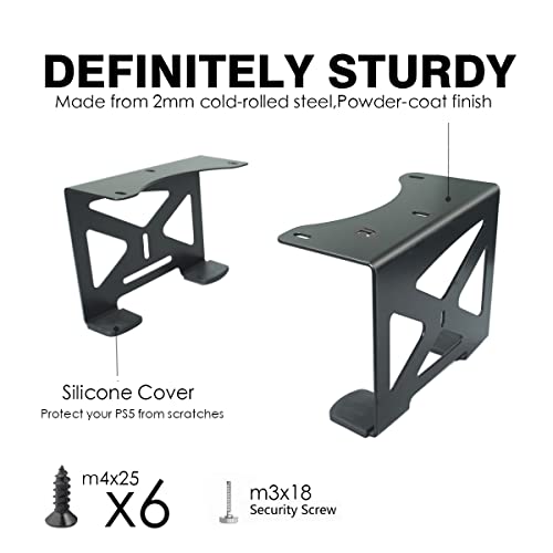 Monzlteck Under Desk Holder for PS5PS5 SlimProStealth Mount Compaitble with PlayStation 5 Disc Digital Edition ConsoleSpace SavingDP05 - Image 3
