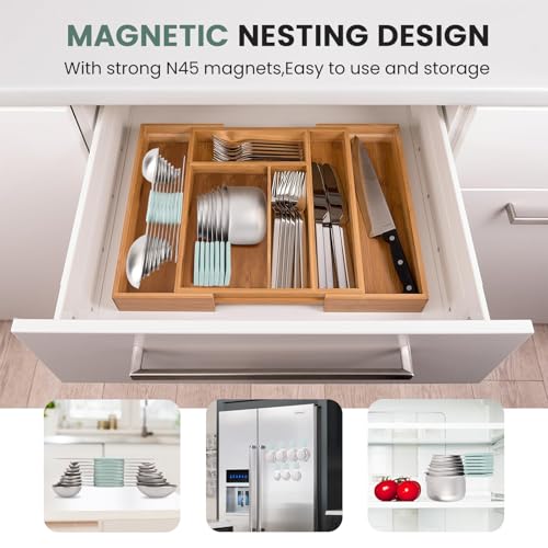 HOUJIP Magnetic Measuring Cups and Spoons Set-Heavy Duty 304 Stainless Steel，Double Measurement Markings，Set of 16 with Leveler for Measure Dry and Liquid Ingredients (Mint) - Image 5