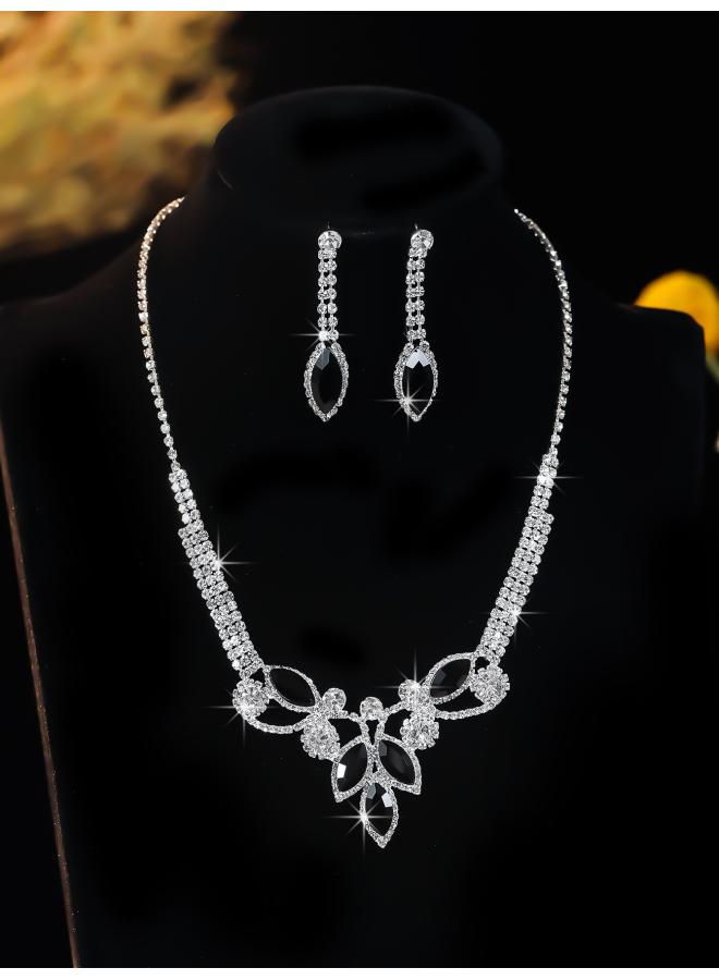 Europe And The United States Necklace Suit Earrings Jewelry Suit Banquet Dress Chain Fashion Joker Bridal Jewelry