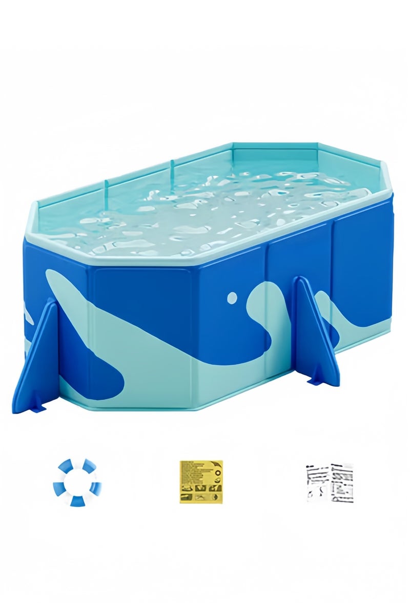 GGEROU Folding Swimming Pool,Non-Inflatable Pool,Oversized Family Pool,Portable Swimming Pool,for Indoor,Outdoor,Garden,Summer Water Party,Give Swimming Ring(156 * 116 * 46cm) - Image 1