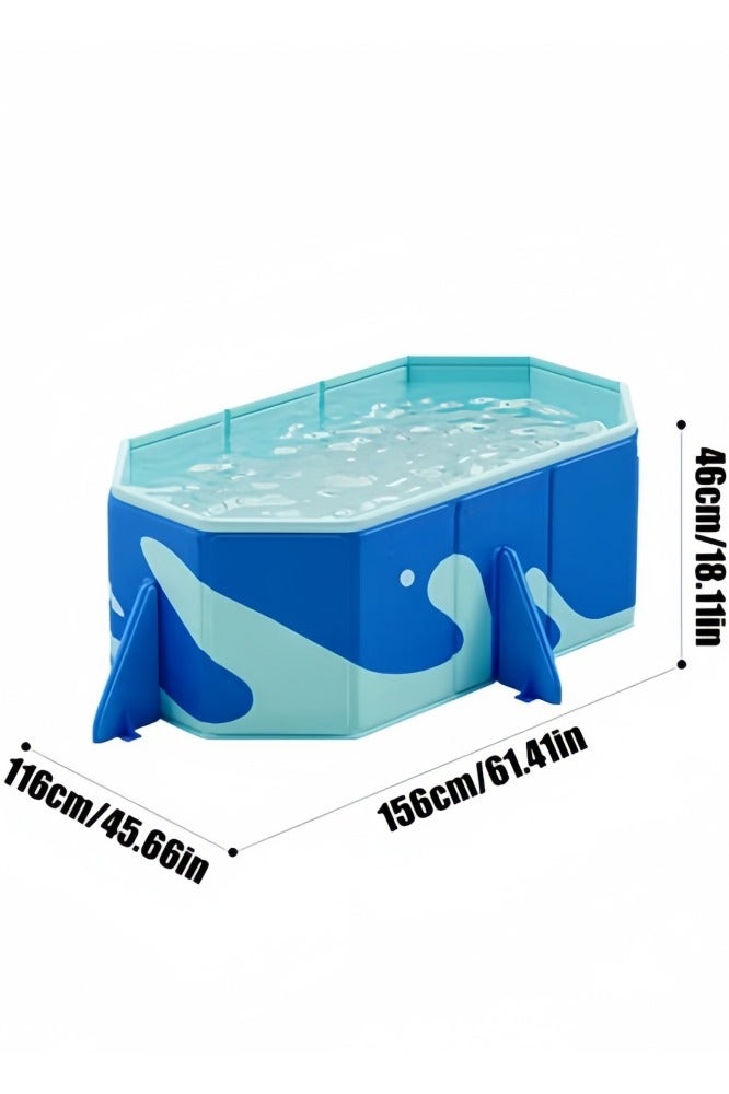 GGEROU Folding Swimming Pool,Non-Inflatable Pool,Oversized Family Pool,Portable Swimming Pool,for Indoor,Outdoor,Garden,Summer Water Party,Give Swimming Ring(156 * 116 * 46cm) - Image 2