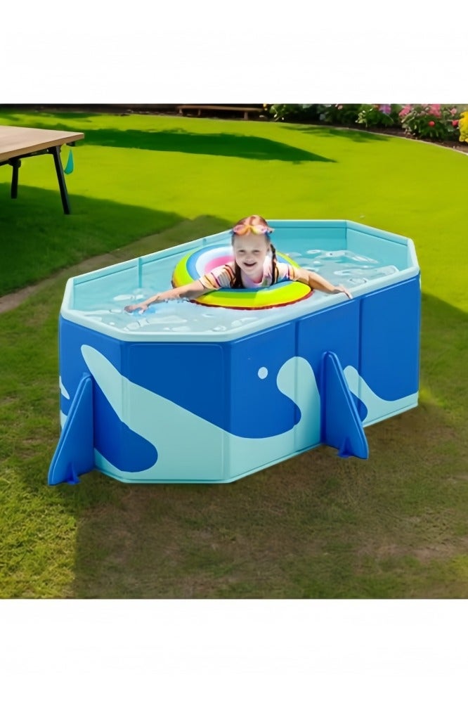 GGEROU Folding Swimming Pool,Non-Inflatable Pool,Oversized Family Pool,Portable Swimming Pool,for Indoor,Outdoor,Garden,Summer Water Party,Give Swimming Ring(156 * 116 * 46cm) - Image 4
